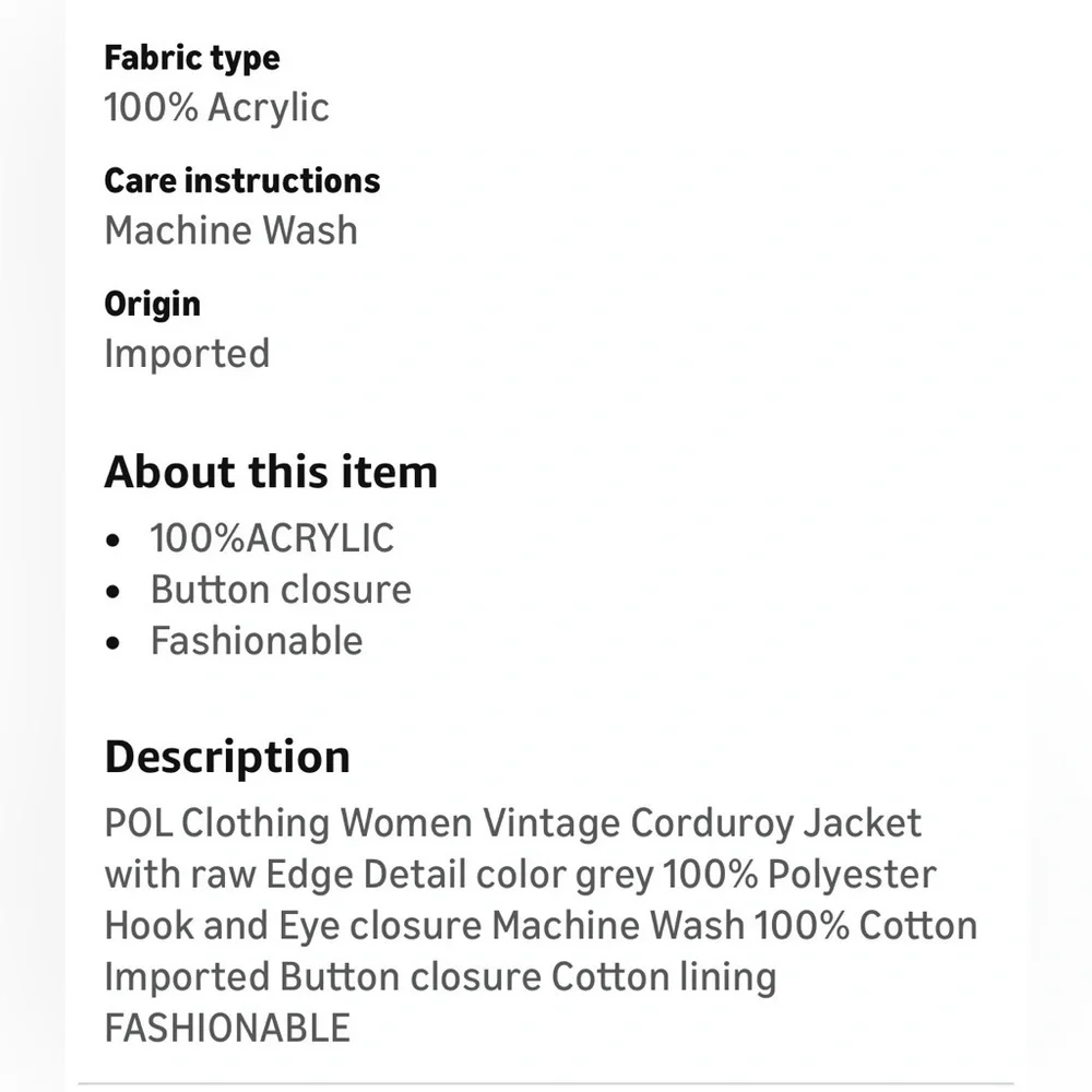 POL Women's Lavender/grey Raw Hem Corduroy Trucker Jacket